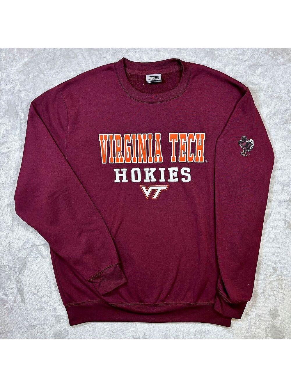 Virginia Tech Hokies Crewneck Sweatshirt Stadium Athletics L HokieBird Sleeve VT